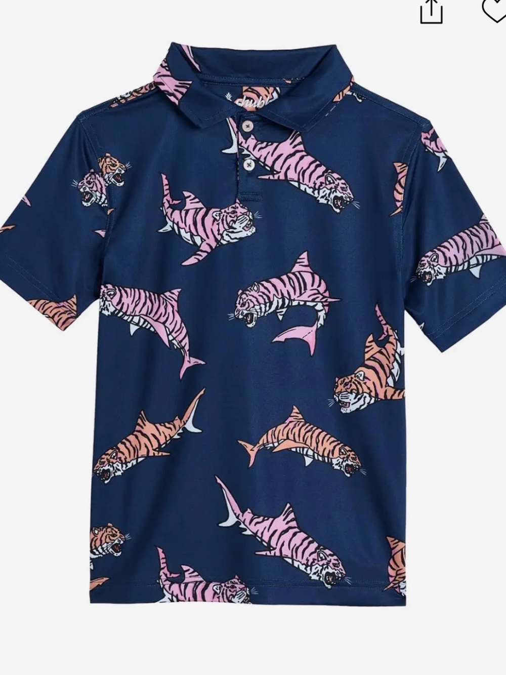 Chubbies Boys ‘King of the Sea’ Navy Performance Polo
